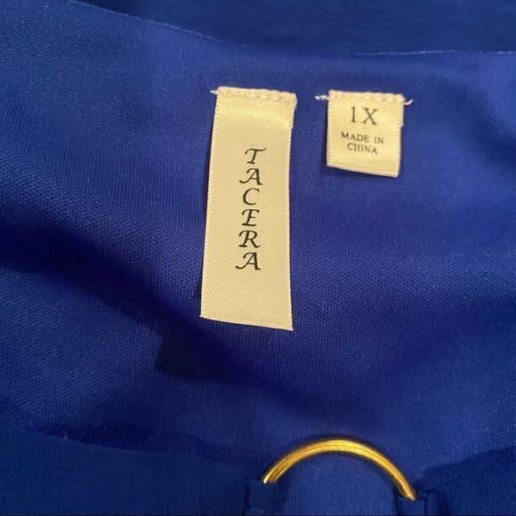 Tacera Blue Sleeveless Dress Plus Size 1X - Picture 7 of 9